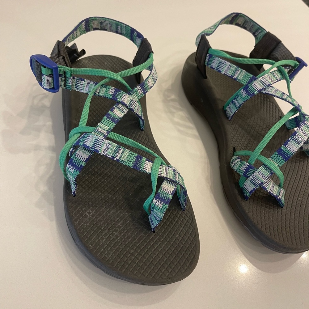 Woman’s Chaco Hiking Sandals green and blue size 11 - Picture 3 of 10
